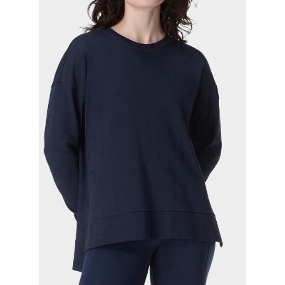 Sweaty Betty Size XXS After Class Longline Sweatshirt Long Sleeve Navy Blue - Picture 13 of 13